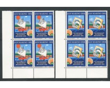 1998 - LOTTO/8145QN - SAN MARINO - FIERA DEL FRANCOBOLLO 2v. - QUARTINE 1998 - LOTTO/8145QN - SAN MARINO - FIERA DEL FRANCOBOLLO 2v. - QUARTINE