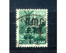 1947 - LOTTO/10174U - TRIESTE A - 1 LIRA  DEMOCRATICA USATO