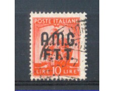 1947 - LOTTO/10182U - TRIESTE  A - 10 LIRE DEMOCRATICA USATO
