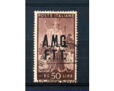 1947 - LOTTO/10187U - TRIESTE A - 50 LIRE DEMOCRATICA USATO
