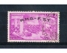 1948 - LOTTO/10196U - TRIESTE A - 4 LIRE RISORGIMENTO USATO