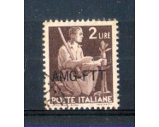 1949 - LOTTO/10237U - TRIESTE A - 2 LIRE DEMOCRATICA  USATO