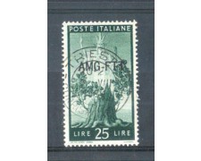 1949 - LOTTO/10244U - TRIESTE A - 25 LIRE DEMOCRATICA USATO