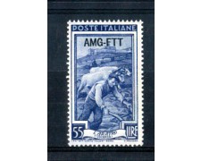 1950 - LOTTO/10281L - TRIESTE A - 55 LIRE ITALIA AL LAVORO  LING.