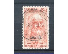 1952 - LOTTO/10317U - TRIESTE A - 80 LIRE LEONARDO DA VINCI USATO 1952 - LOTTO/10317U - TRIESTE A - 80 LIRE LEONARDO DA VINCI USATO