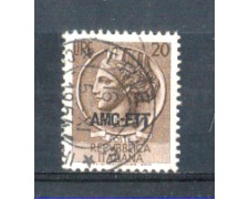 1953 - LOTTO/10346U - TRIESTE A - 20 LIRE ITALIA TURRITA USATO 1953 - LOTTO/10346U - TRIESTE A - 20 LIRE ITALIA TURRITA USATO