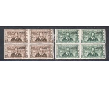 1954 - LOTTO/10387QCPN - TRIESTE A - MARCO POLO QUARTINE NUOVE 1954 - LOTTO/10387QCPN - TRIESTE A - MARCO POLO QUARTINE NUOVE