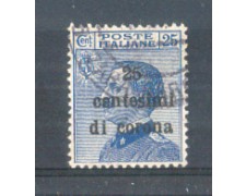 1919 - LOTTO/TT6U - TRENTO e TRIESTE - 25 CENT. SU 25 CENT. AZZURRO USATO 1919 - LOTTO/TT6U - TRENTO e TRIESTE - 25 CENT. SU 25 CENT. AZZURRO USATO