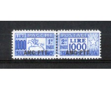 1954 - LOTTO/10424 - TRIESTE A - 1000 LIRE PACCHI POSTALI CAVALLINO - NUOVO 1954 - LOTTO/10424 - TRIESTE A - 1000 LIRE PACCHI POSTALI CAVALLINO - NUOVO