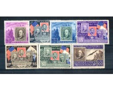 1947 - LOTTO/RSM335ACPL - SAN MARINO -  CENTENARIO FRANCOBOLLO U.S.A  7v. LING.