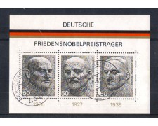 1975 - LOTTO/GFBF10U - GERMANIA - PREMI NOBEL FOGLIETTO - USATO 1975 - LOTTO/GFBF10U - GERMANIA - PREMI NOBEL FOGLIETTO - USATO