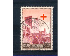 1951 - LOTTO/RSM369U - SAN MARINO - 25 LIRE PRO CROCE ROSSA USATO