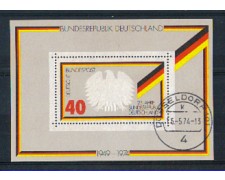 1974 - LOTTO/GFBF9U - GERMANIA - ANNIVERSARIO REPUBBLICA FOGLIETTO - USATO 1974 - LOTTO/GFBF9U - GERMANIA - ANNIVERSARIO REPUBBLICA FOGLIETTO - USATO