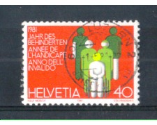 1981 - LOTTO/SVI1122U - SVIZZERA - 40c. DISABILI - USATO 1981 - LOTTO/SVI1122U - SVIZZERA - 40c. DISABILI - USATO