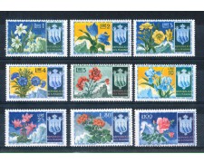 1953 - LOTTO/5662CPL - S.MARINO - FIORI I° SERIE  9v. LING.