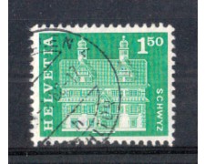1960 - LOTTO/SVI659U - SVIZZERA - 1.50 Fr. CASA A SCHWYZ - USATO 1960 - LOTTO/SVI659U - SVIZZERA - 1.50 Fr. CASA A SCHWYZ - USATO