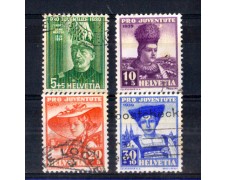 1939 - LOTTO/SVI347CPU - SVIZZERA - PRO JUVENTUTE 4v. - USATI 1939 - LOTTO/SVI347CPU - SVIZZERA - PRO JUVENTUTE 4v. - USATI