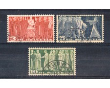 1938 - LOTTO/SVI315CPU - SVIZZERA - SOGGETTI STORICI 3v. - USATI 1938 - LOTTO/SVI315CPU - SVIZZERA - SOGGETTI STORICI 3v. - USATI