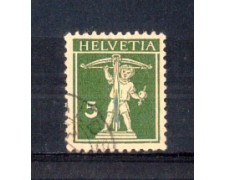 1930 - LOTTO/SVI242U - SVIZZERA - 5 c. VERDE OLIVA - USATO