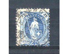 1905 - LOTTO/SVI94AU - SVIZZERA - 25c. AZZURRO  II° TIPO - USATO
