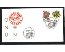 1982 - LOTTO/ONUS104FDC - ONU SVIZZERA - SERIE DEFINITIVA - BUSTA FDC