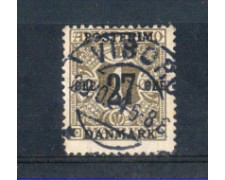 1918 - LOTTO/DAN95U - DANIMARCA - 27 su 1 ore OLIVA - USATO 1918 - LOTTO/DAN95U - DANIMARCA - 27 su 1 ore OLIVA - USATO