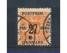 1918 - LOTTO/DAN101U - DANIMARCA - 27 su 29 ore ARANCIO - USATO 1918 - LOTTO/DAN101U - DANIMARCA - 27 su 29 ore ARANCIO - USATO