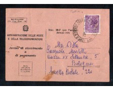 1962 - REPUBBLICA - LBF/773 BOLOGNA AVVISO DI RICEVIMENTO PER FERRARA 1962 - REPUBBLICA - LBF/773 BOLOGNA AVVISO DI RICEVIMENTO PER FERRARA