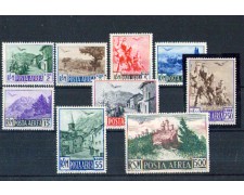 1950 - LOTTO/10643 - SAN MARINO - POSTA AEREA VEDUTE 9v.