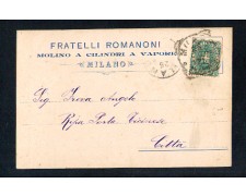 MILANO - 1896 - LOTTO/10781 - FLLI. ROMANONI MOLINO A VAPORE - CARTOLINA