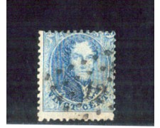 1863 - LOTTO/10823 - BELGIO - 20c. AZZURRO - USATO 1863 - LOTTO/10823 - BELGIO - 20c. AZZURRO - USATO