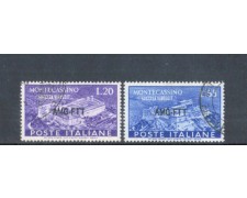 1951 - LOTTO/10292CPU - TRIESTE A - ABBAZIA DI MONTECASSINO 2v. - USATI 1951 - LOTTO/10292CPU - TRIESTE A - ABBAZIA DI MONTECASSINO 2v. - USATI