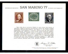 1977 - LOTTO/11151 - STATI UNITI - CARTONCINO RICORDO S.MARINO 77 - NUOVO 1977 - LOTTO/11151 - STATI UNITI - CARTONCINO RICORDO S.MARINO 77 - NUOVO