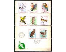 1968 - LOTTO/11246 - UNGHERIA - UCCELLI 8v. - 3 BUSTE FDC