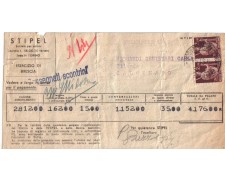 1947 - REPUBBLICA - LBF/731 BRESCIA - BOLLETTA STIPEL 1947 - REPUBBLICA - LBF/731 BRESCIA - BOLLETTA STIPEL