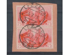 LEZZENO (COMO) - 1941 - LOTTO/REG456UC - REGNO - 75c. FRATELLANZA LEZZENO (COMO) - 1941 - LOTTO/REG456UC - REGNO - 75c. FRATELLANZA