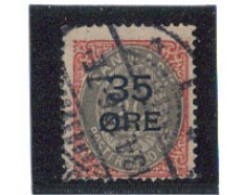 1912 - LOTTO/3460 - DANIMARCA - 35 SU 20o. CARMINIO GRIGIO 1912 - LOTTO/3460 - DANIMARCA - 35 SU 20o. CARMINIO GRIGIO