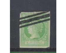 1860 - LOTTO/4917 - SPAGNA - 2 Cuartos  VERDE