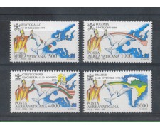 1992 - LOTTO/5787A - VATICANO - POSTA AEREA VIAGGI PAPA 4v. NUOCI 1992 - LOTTO/5787A - VATICANO - POSTA AEREA VIAGGI PAPA 4v. NUOCI
