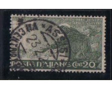 1926 - LOTTO/REG192US - REGNO - 20c. S.FRANCESCO - USATO 1926 - LOTTO/REG192US - REGNO - 20c. S.FRANCESCO - USATO