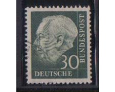 1960 - LOTTO/962  - GERMANIA FEDERALE - 30p. VERDE FLUORESCENTE