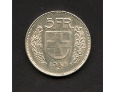 1933 - LOTTO/M15333 - SVIZZERA - 5 FRANCHI ARGENTO