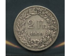 1909 - LOTTO/M15765 - SVIZZERA - 2 FRANCHI ARGENTO