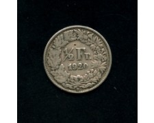 1920 - LOTTO/M15781 -  SVIZZERA - 1/2 FRANCO ARGENTO