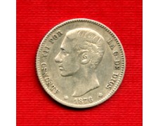 1876 - LOTTO/M21641 - SPAGNA - 1 PESETA ARGENTO