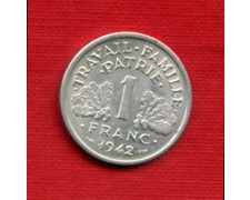 1942 - LOTTO/M21770 - FRANCIA - 1 FRANCO DOPPIA ASCIA