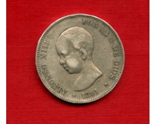 1891 - LOTTO/M22025 - SPAGNA - 5 PESETAS ARGENTO ALFONSO XIII°