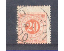 1872 - LOTTO/SVE21IUV - SVEZIA - 20 ORE ROSSO  USATO - VARIETA'