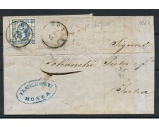 1863 - REGNO - 15c. MEDAGLIONE I° TIPO SU BUSTA PER INTRA - LOTTO/30289 1863 - REGNO - 15c. MEDAGLIONE I° TIPO SU BUSTA PER INTRA - LOTTO/30289