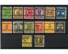 1926 - STATI UNITI - LOTTO/47880 -  SERIE PRESIDENTI 14 V. PRECANCELLATI